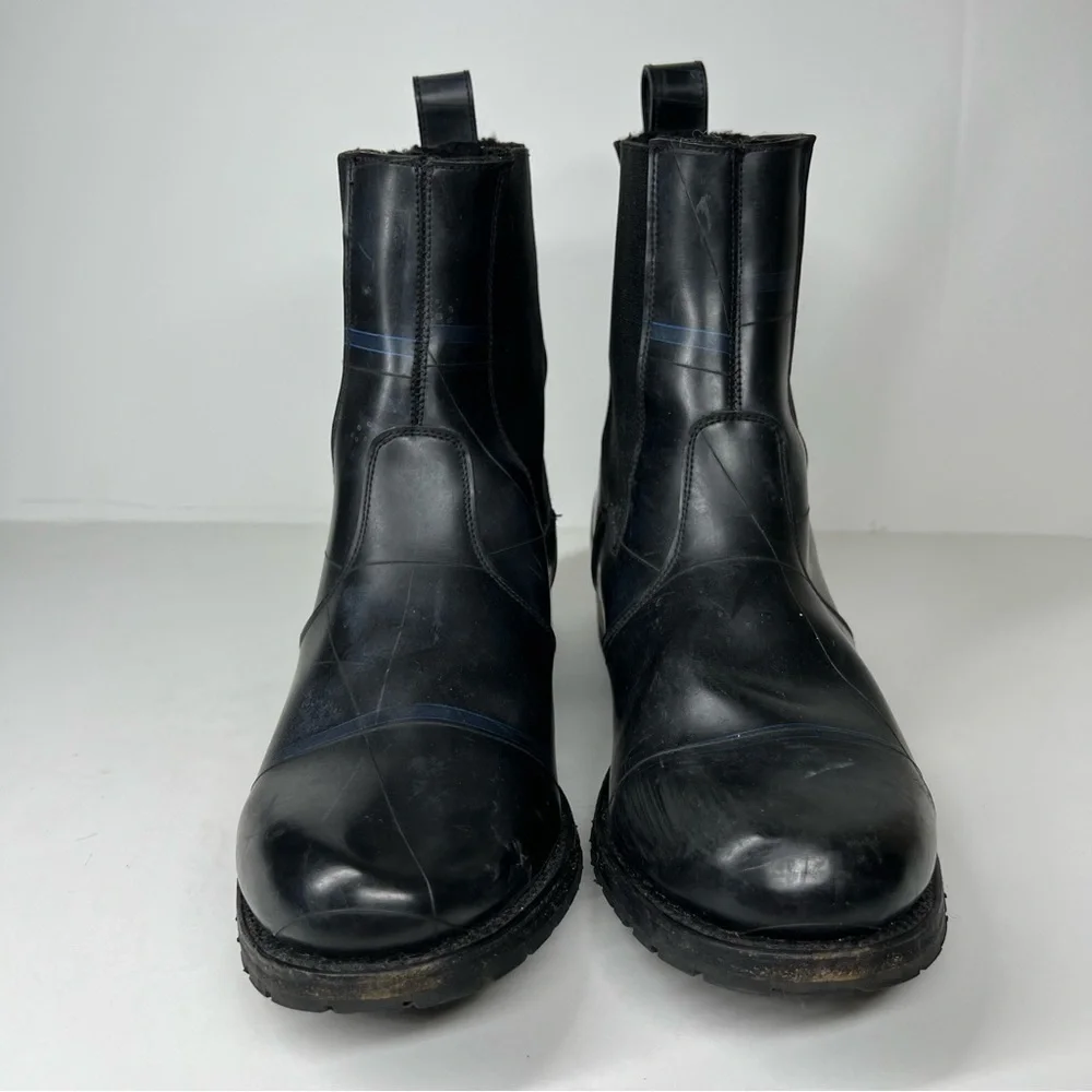 SYLVEN NEW YORK Raen Faux Fur Lined Chelsea Rain Boot In Black Womens Size 11